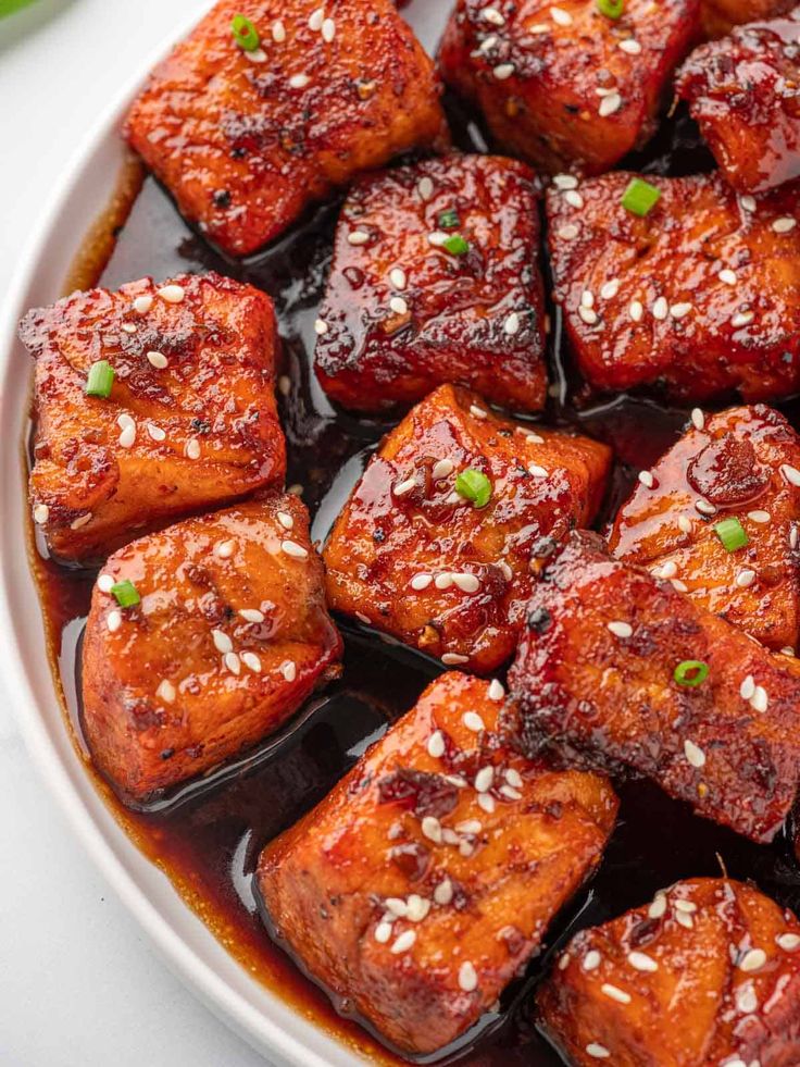 Asian BBQ Salmon Bites