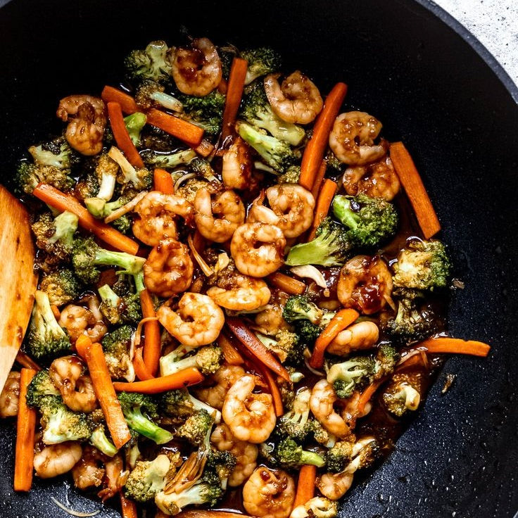 Asian BBQ Shrimp Stir-Fry